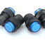 R16-503AD 4 pin 3A 250V AC สวิทช์กดติด กดดับ มีไฟ LED สีน้ำเงิน Round Push Button Boat Momentary Switch ฺBlue Light SPDT สวิตช์