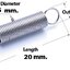 สปริงขดแบบดึง ขนาด 6x20 mm.Tension spring Extension spring Steel สปริงดึง สปริงเกี่ยว