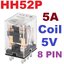 Relay Coil 5Vdc Contact 240Vac 5A DPDT 8PIN HH52PL MY2N-J รีเลย์