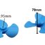 Blue Mini 70 มม. 3-Blade Plastic Propellers with 1.95 mm Hole for Toys Model