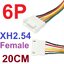 JST XH2.54mm 6Pin 20CM Female Connector Plug With Wire Cable Line 200mm (20cm)