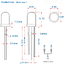 LED 5 mm. 3ขา แบบขุ่น 2 สี (สีแดง, เขียว) ขั้วลบร่วม red and green two-color common cathode foggy red, green
