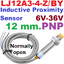 LJ12A3-4-Z/BY Inductive Proximity Sensor Switch PNP DC 6V-36V เซนเซอร์ตรวจจับโลหะระยะสูงสุด 4mm