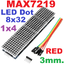LED Matrix Driver MAX7219 IC Driver Module + LED 3mm Dot Matrix 4 ชุด 8x32 dot สีแดง