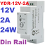 แหล่งจ่ายไฟ 12V 2A Din Rail switching power supply with overcurrent overvoltage short circuit protection