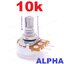 ตัวต้านทานปรับค่าได้ VR ALPHA 10kOhm B Type แกนยาว 15 มม. Volume