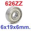 แบริ่ง 626zz Ball Bearing 6x19x6mm ใส่แกน 6mm Bearing steel 626-ZZ 6*19*6mm High Quality Chrome Steel ตลับลูกปืน