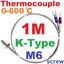 เทอร์โมคัปเปิล M6 screw type length 1 M. Thermocouple K-Type Temperature 0-600C Sensor Probe ยาว 1 เมตร