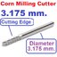 ดอกกัด 3.175mm Cemented Carbide End Mill Engraving Bits Carving Drill SMT/CNC/PCB Cutter