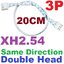 XH2.54 double head 20cm 3PIN (same direction) blue flat cable 3P plug connection terminal