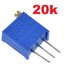 Trimpot 20k ปรับหมุนได้ 25 รอบ 3296W 25 Turn 0.5w potentiometer adjustable resistance